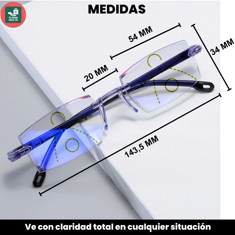 GAFAS MULTIFOCALES INTELIGENTES TR90 CON ZOOM AUTOMÁTICO, PROTECIÓN DE LUZ AZUL Y EFECTO FOTOCROMÁTICO