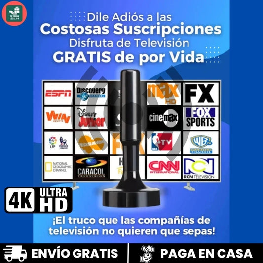 ANTENA PORTATIL TDT 4K UHD 2025 MÁXIMA SEÑAL Y NITIDEZ PARA CANALES GRATIS