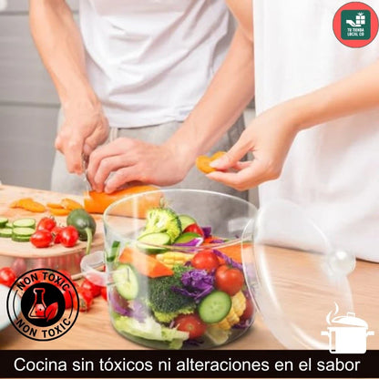 OLLA DE BOROSOLICATO GLASSFOOD® 100% ORIGINAL perfecta para preparar tus recetas favoritas 👨🏻‍🍳+ REGALO DE 5 RECETARIOS ADICIONALES