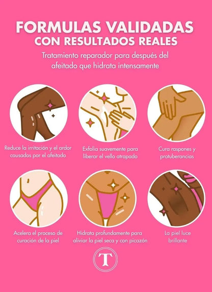 TRULY aceite para después del afeitado con aroma irresistible | Tratamiento curativo aclarante e hidratante de la zona intima. Piel suave, clara y sin irritaciones.