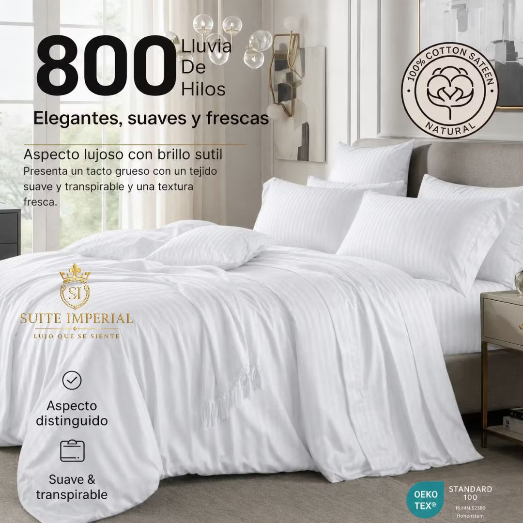 Suite Imperial 800 Hilos | Duerme como en hotel 5 estrellas desde la primera noche — Juego de 4 piezas premium EN OFERTA