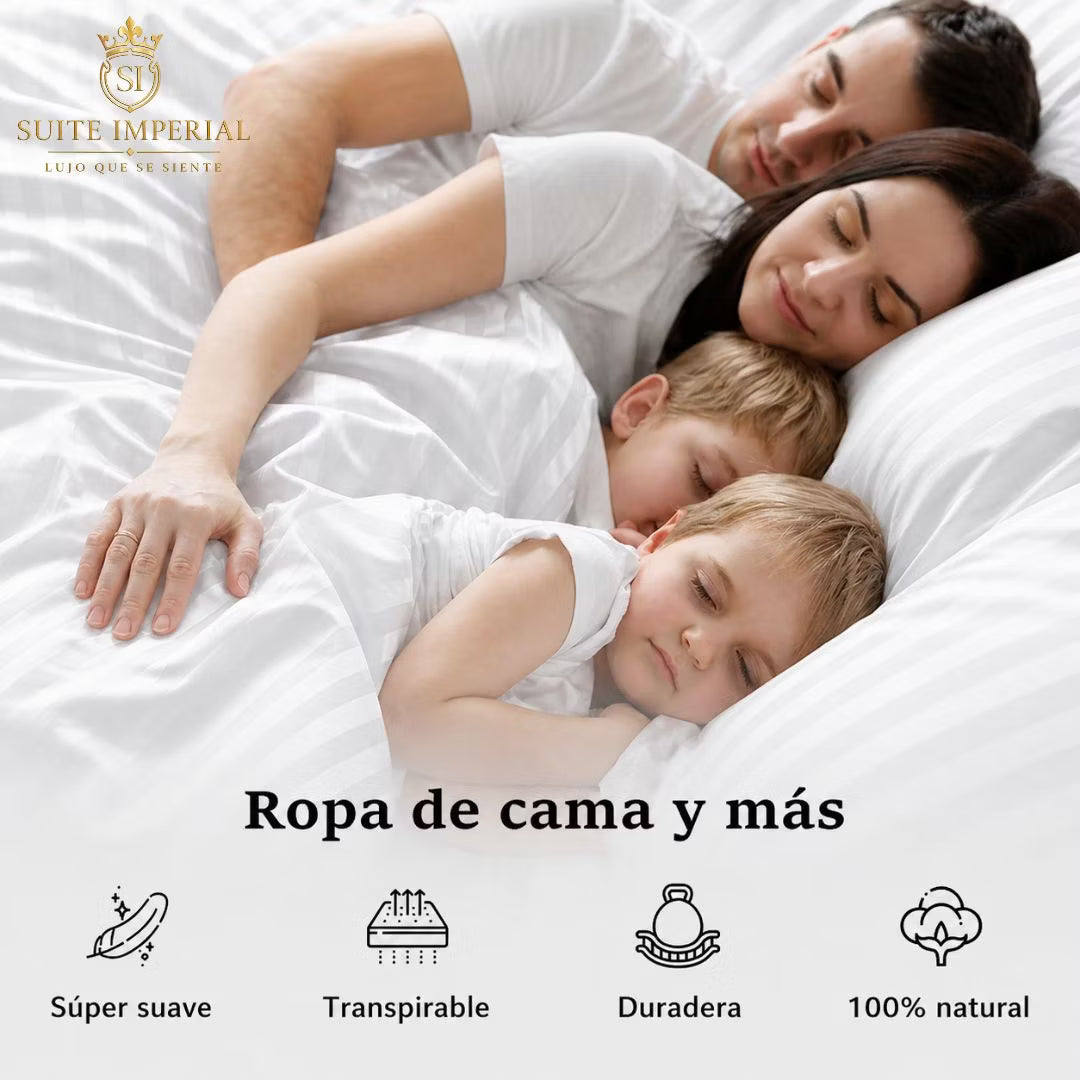Suite Imperial 800 Hilos | Duerme como en hotel 5 estrellas desde la primera noche — Juego de 4 piezas premium EN OFERTA
