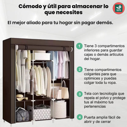 ARMARIO PORTATIL + ZAPATERO DE 6 NIVELES GRATIS EN OFERTA SOLO POR HOY 40% OFF