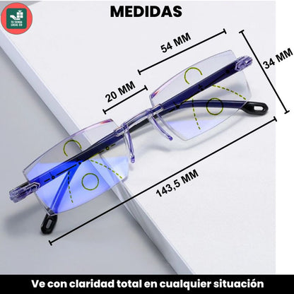 GAFAS MULTIFOCALES INTELIGENTES TR90 CON ZOOM AUTOMÁTICO, PROTECIÓN DE LUZ AZUL Y EFECTO FOTOCROMÁTICO
