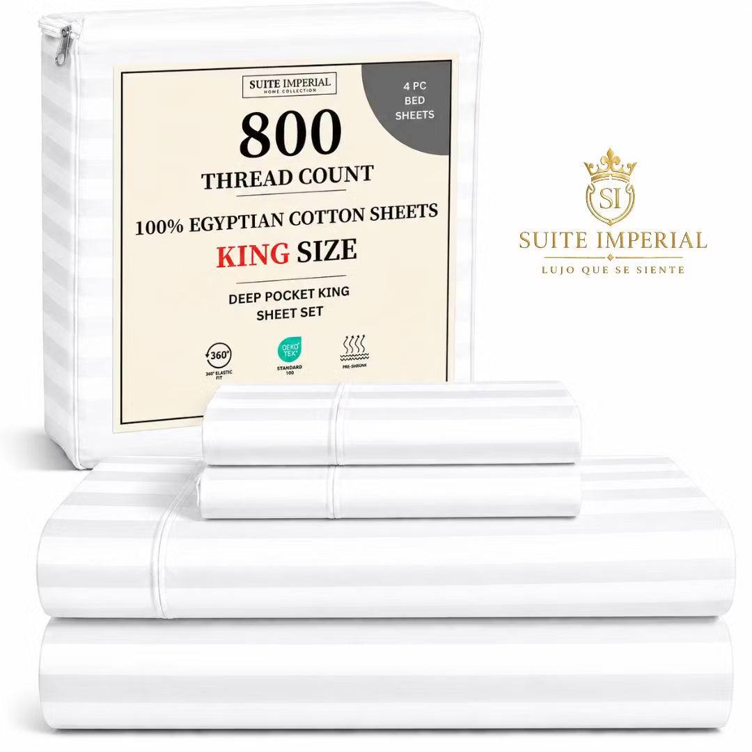 Suite Imperial 800 Hilos | Duerme como en hotel 5 estrellas desde la primera noche — Juego de 4 piezas premium EN OFERTA