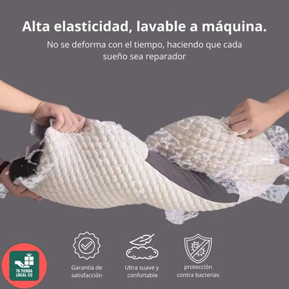 DELUXE ERGONOMIC RELAX Almohada Ortopédica 3d Con Alineación Cervical Perfecta, te brinda las mejores noches de descanso.