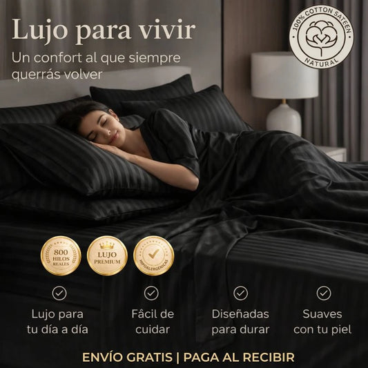 Suite Imperial | Sábanas 800 Hilos — Suavidad satinada, ajuste 360° y frescura desde la primera noche - Juego de 4 piezas en OFERTA